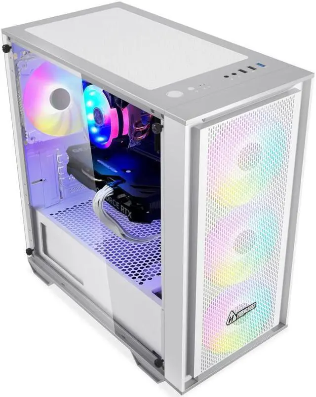 Alt view image 3 of 7 - Hoengager  Gaming Desktop PC - AMD Ryzen 5 5600G 6-Core 3.9GHz- GeForce RTX 3050 - 32GB DDR4 3200MHz - 1TB M.2 SSD- WIFI & Bluetooth 5.0 -RGB Fans - Windows 11 Pro Desktop Computer