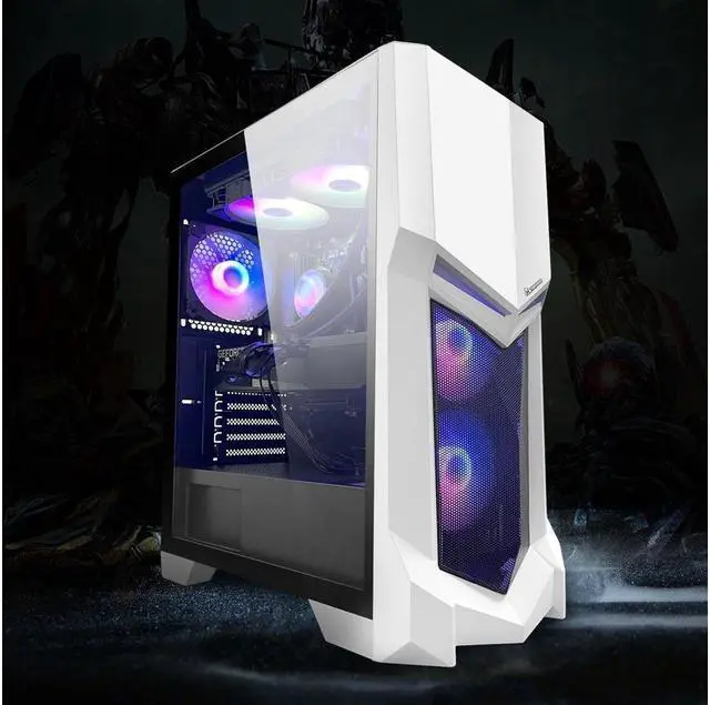 Alt view image 4 of 6 - H.E. Transformers Gaming PC -AMD Ryzen 5 5600X 3.7 GHz -RTX 4060 8GB-32GB DDR4 RAM -1TB PCIe SSD -240 Liquid Cooler -WIFI &Bluetooth Ready -Windows 11 Pro Desktop Computer