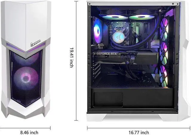 Alt view image 5 of 6 - H.E. Transformers Gaming PC -AMD Ryzen 5 5600X 3.7 GHz -RTX 4060 8GB-32GB DDR4 RAM -1TB PCIe SSD -240 Liquid Cooler -WIFI &Bluetooth Ready -Windows 11 Pro Desktop Computer