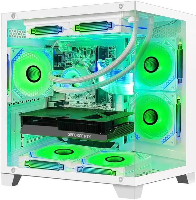 Alt view image 4 of 6 - H.E. Gaming PC -AMD Ryzen 7 5700X 3.4GHz ,NVIDIA RTX 3050 6G,16GB DDR4 RAM 3200MHz ,1TB M.2 SSD , Liquid Cooler,WIFI, RGB Fans, HDMI,Bluetooth ,Windows 11 Pro Desktop