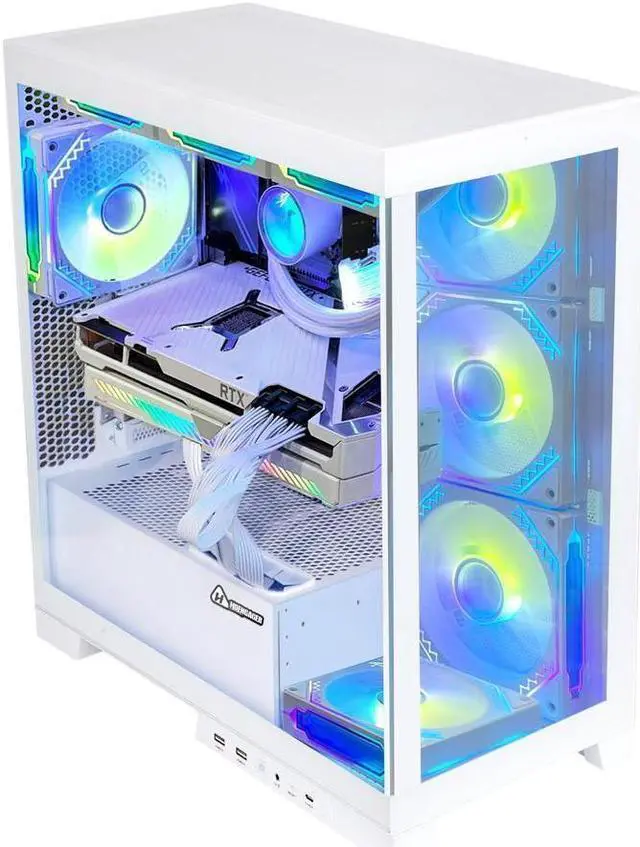 Alt view image 5 of 7 - Hoengager Ocean Park Gaming PC- AMD Ryzen 7 5700G 3.8 GHz 8-Core- GeForce RTX 4070 Super 12G -16GB DDR4 3200MHz -1TB PCIe SSD +1TB SATA SSD-WIFI ,Bluetooth ,HDMI  -Windows 11 Pro Desktop