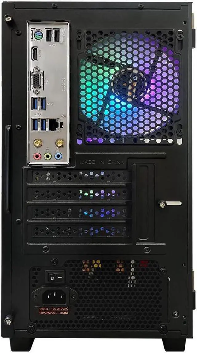 Alt view image 7 of 7 - Hoengager  Gaming Desktop PC - AMD Ryzen 5 5600G 6-Core 3.9GHz- GeForce GTX 1650 - 16GB DDR4 3200MHz - 1TB M.2 +1TB SATA SSD- WIFI & Bluetooth 5.0 -RGB Fans - Windows 11 Pro Desktop Computer