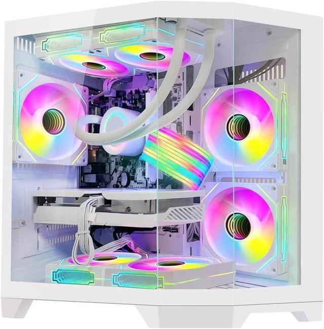 Hoengager Ocean of Stars Gaming PC AMD Ryzen 7 7700 3.8 GHz, RTX 4060 8G , 3TB SSD, 32GB DDR5 RAM, Liquid Cooler ,AC Wi-Fi &Bluetooth, RGB