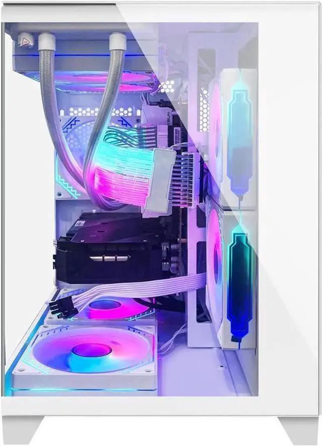 Alt view image 6 of 7 - Hoengager Gaming PC AMD Ryzen 5 5600GT 3.6GHz,  RTX 2060 6G , 3TB SSD, 32GB DDR4 RAM, Liquid Cooler ,AC Wi-Fi &Bluetooth, RGB Fans,Windows 11 Pro Desktop-White