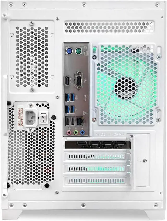 Alt view image 7 of 7 - Hoengager Gaming PC -AMD Ryzen 5 5500 3.6 GHz- RTX 4060 8GB -16GB DDR4 RAM -1TB M.2 +2TB SATA SSD-240 Liquid Cooler -WIFI &Bluetooth Ready -RGB Fans-Windows 11 Pro Desktop Computer-White