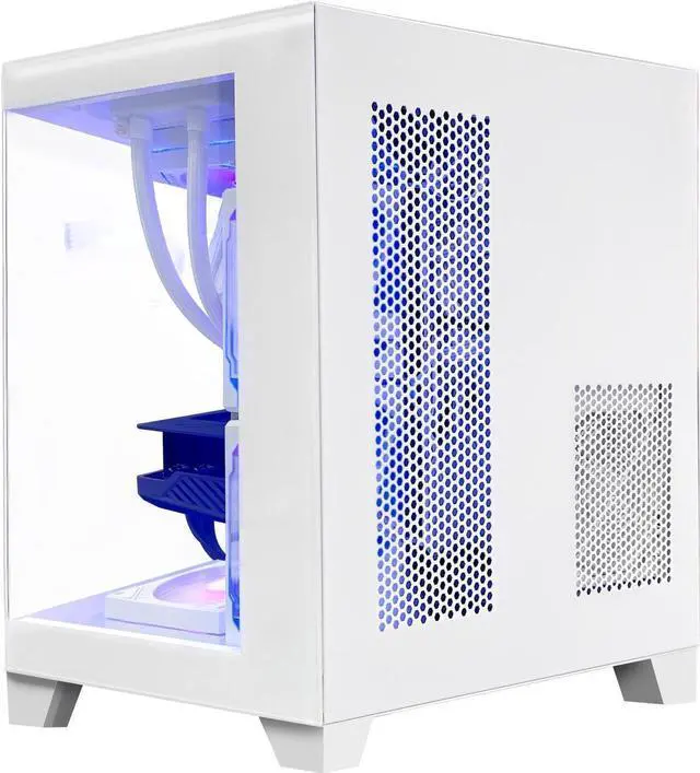 Alt view image 4 of 7 - Hoengager Gaming PC -AMD Ryzen 5 5500 3.6 GHz- RTX 3060 12GB -32GB DDR4 RAM -1TB M.2 +2TB SATA SSD-240 Liquid Cooler -WIFI &Bluetooth Ready -RGB Fans-Windows 11 Pro Desktop Computer-White