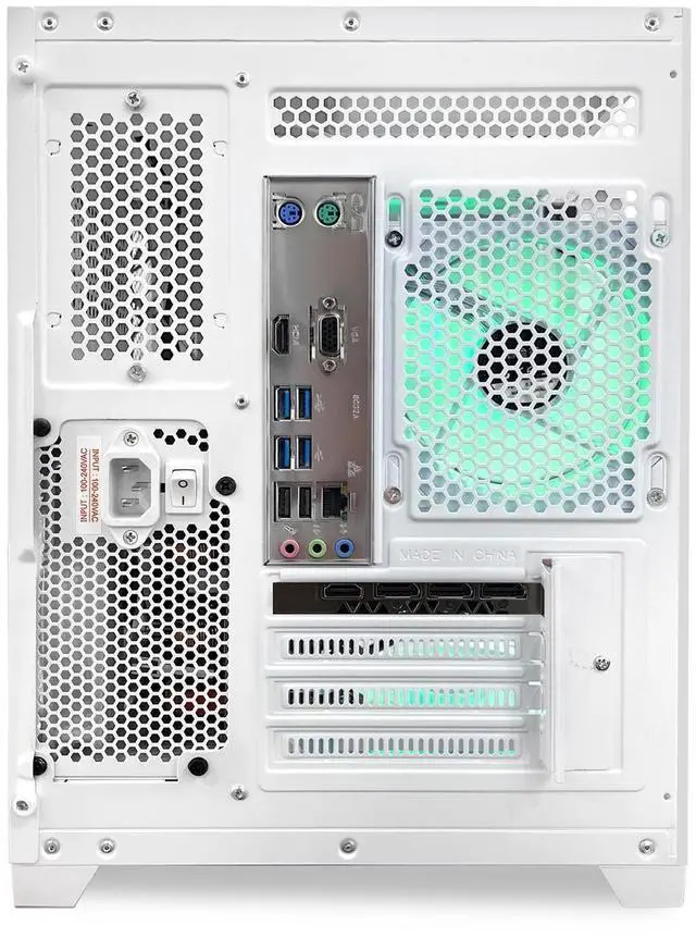 Alt view image 7 of 7 - Hoengager Gaming PC -AMD Ryzen 5 5500 3.6 GHz- RTX 3060 12GB -32GB DDR4 RAM -1TB M.2 +2TB SATA SSD-240 Liquid Cooler -WIFI &Bluetooth Ready -RGB Fans-Windows 11 Pro Desktop Computer-White