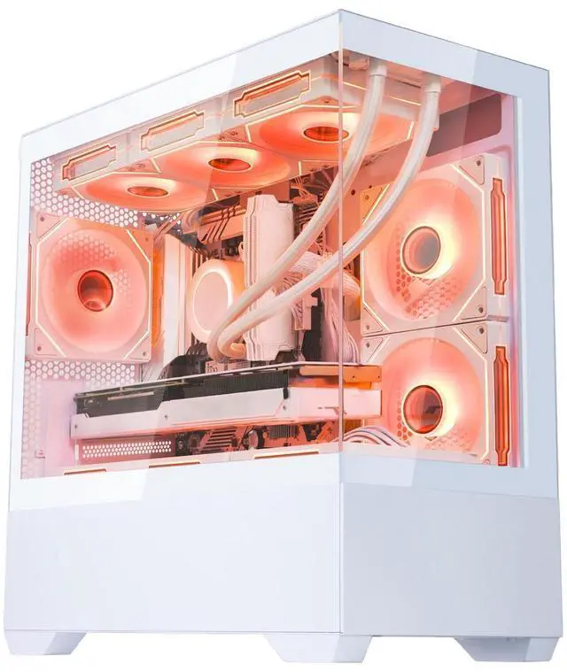 Alt view image 3 of 7 - Hoengager Sunshine RTX 5070TI 16G Gaming PC Desktop - Intel Core i5-12600KF , 32GB DDR5 RAM 6000MHz, 1TB PCIe +1TB SATA SSD, WiFi + BT, Windows 11 Pro -RGB Prebuilt Computer