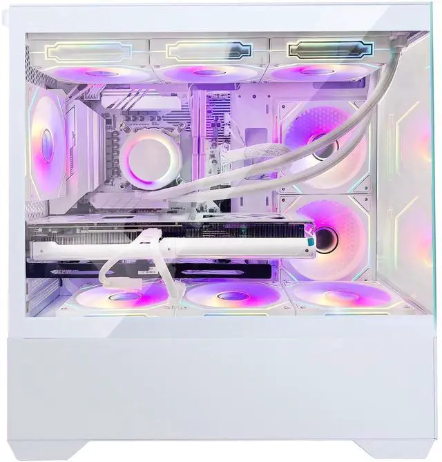 Alt view image 2 of 7 - Hoengager Sunshine RTX 5070TI 16G Gaming PC Desktop - Intel Core i5-12600KF , 32GB DDR5 RAM 6000MHz, 1TB PCIe +1TB SATA SSD, WiFi + BT, Windows 11 Pro -RGB Prebuilt Computer