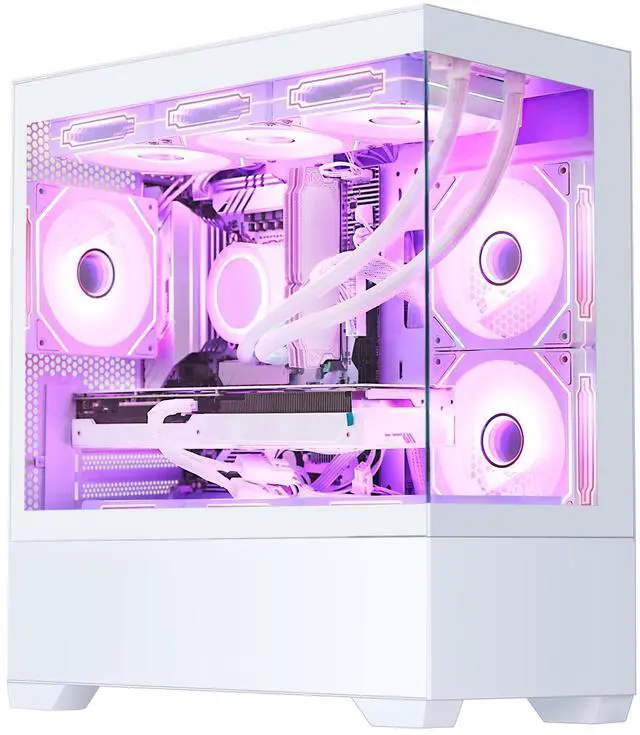 Alt view image 5 of 7 - Hoengager Sunshine RTX 5070TI 16G Gaming PC Desktop - Intel Core i5-12600KF , 32GB DDR5 RAM 6000MHz, 1TB PCIe +1TB SATA SSD, WiFi + BT, Windows 11 Pro -RGB Prebuilt Computer