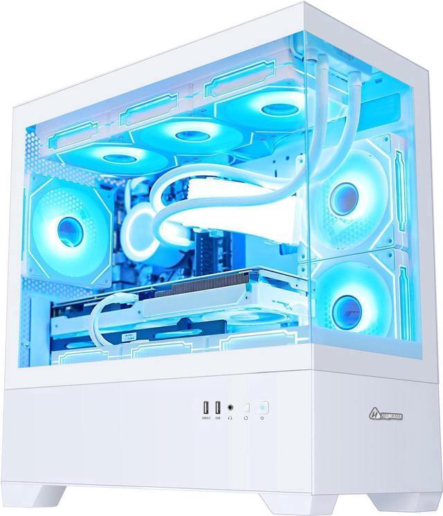 Alt view image 4 of 6 - Hoengager Gaming PC AMD Ryzen 7 5700X3D  8-Core 3.0 GHz,GeForce RTX 5060 TI 8GB, 32GB DDR4 RAM 3200MHz,1TB PCIe SSD, WIFI&Bluetooth Windows 11 Pro-White