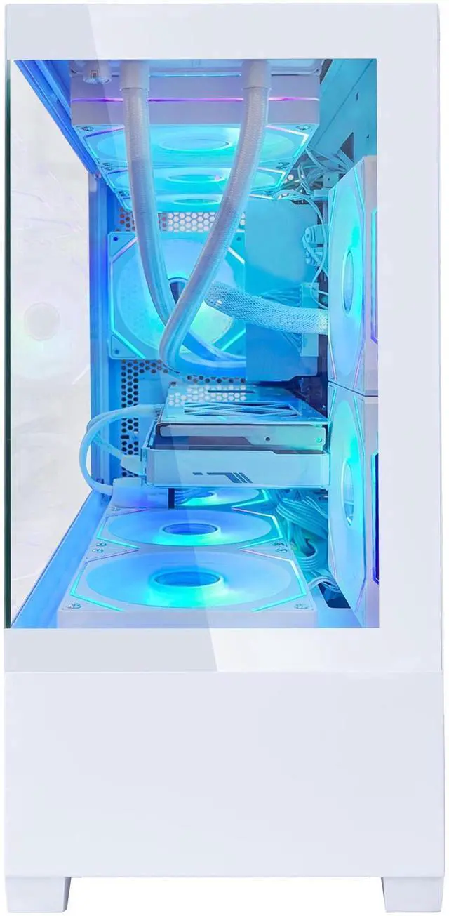Alt view image 6 of 7 - Hoengager Sunshine Gaming PC Intel Core i5-12600KF 10-Core (6P+4E) 3.7 GHz,RX 9070 16GB GDDR6, 32GB DDR5 RAM 6000MHz,1TB PCIe SSD, WIFI&Bluetooth Windows 11 Pro-White
