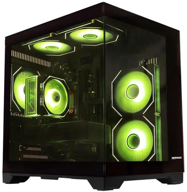 Main image of Hoengager Gaming Desktop INTEL Core i5 12400F 2.5 GHz 6-Core, GeForce RTX 5060 8GB , 32GB DDR4 RAM 3200MHz,1TB PCIe +1TB SATA SSD, Wi-Fi & Bluetooth ,Windows 11 Pro  Prebuilt Tower RGB Computer-Black