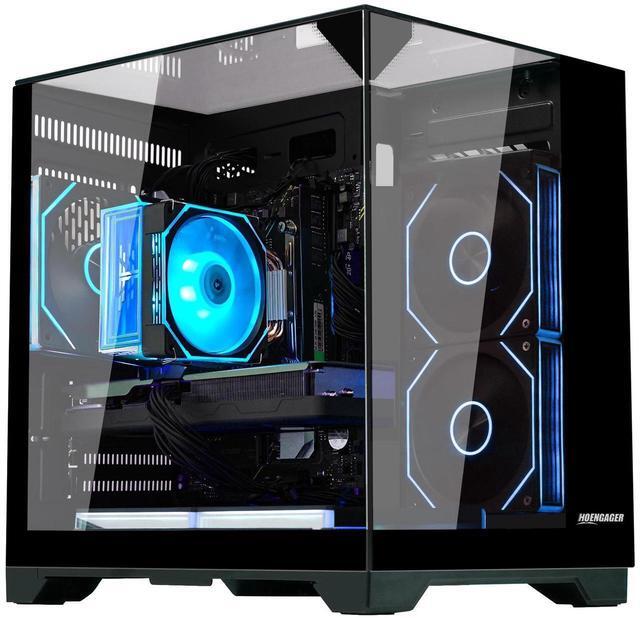 Alt view image 3 of 7 - Hoengager Horizon Gaming PC -AMD Ryzen 7 5700X  8-Core 3.4 GHz -RTX 5060 8GB -32GB DDR4 RAM-1TB PCIe SSD -WIFI &Bluetooth -RGB Fans-Prebuilt PC Windows 11 Pro Desktop Computer-Black