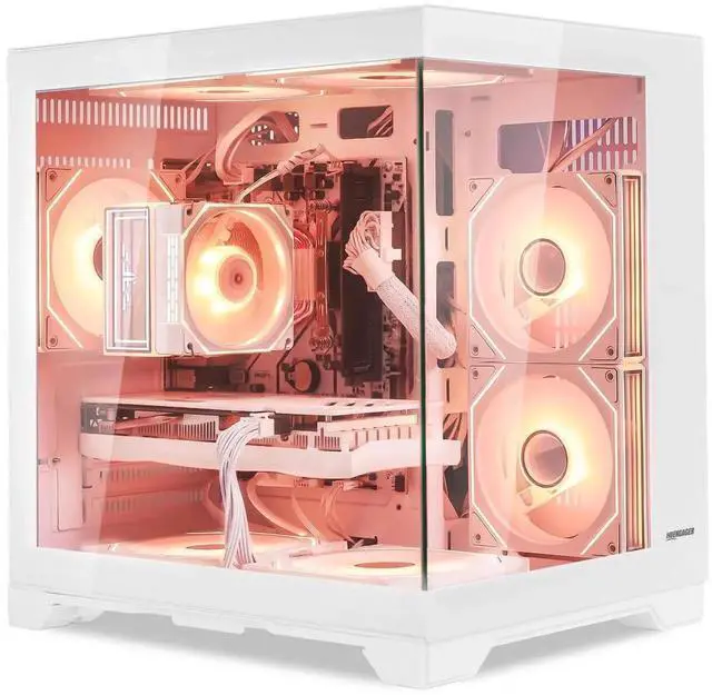 Alt view image 5 of 7 - Hoengager Gaming PC Desktop Intel Core i5-13400F 2.5 GHz 10 Core, GeForce RTX 5060 8GB , 32GB DDR4 RAM 3200MHz,1TB PCIe SSD, Wi-Fi & Bluetooth ,Windows 11 Pro  Prebuilt Tower RGB Computer-White