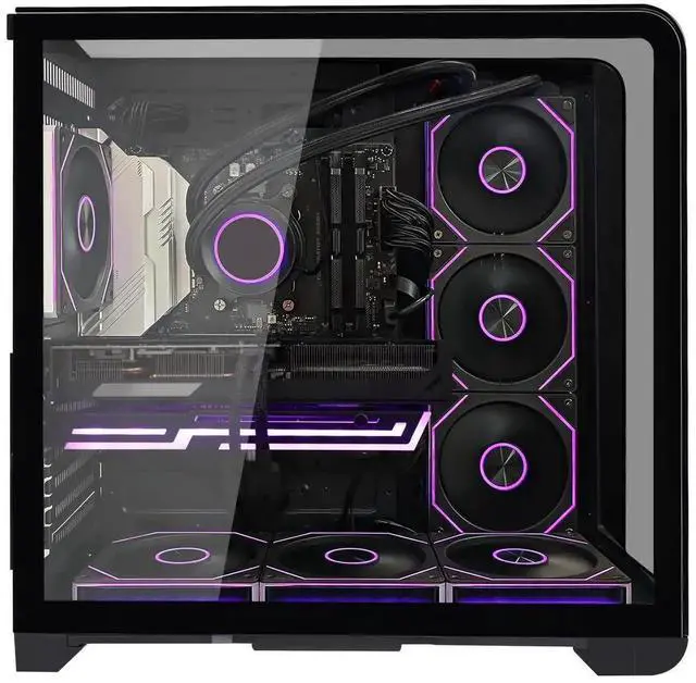 Alt view image 3 of 7 - Hoengager Astral Plus Gaming PC -AMD Ryzen 5 9600X 6-Core 3.9 GHz -RTX 5060 8GB -32GB DDR5 6000MHZ RAM-1TB PCIe +1TB SATA SSD -WIFI &BT -360AIO Liquid Cooler ,Win11 Pro Desktop Computer-Black