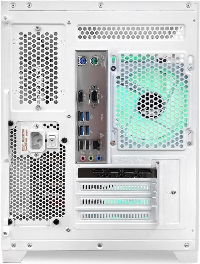 Alt view image 7 of 7 - Hoengager Gaming PC AMD Ryzen 7 5700X3D  8-Core 3.0 GHz,GeForce RTX 5060 TI 8GB, 16GB DDR4 RAM 3200MHz,1TB PCIe +2TB SATA SSD, WIFI&Bluetooth Windows 11 Pro-White