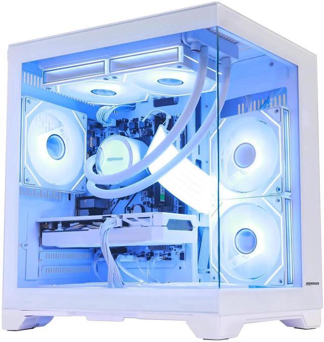 Alt view image 3 of 7 - Hoengager Gaming PC AMD Ryzen 7 5700X3D  8-Core 3.0 GHz,GeForce RTX 5060 TI 8GB, 16GB DDR4 RAM 3200MHz,1TB PCIe +2TB SATA SSD, WIFI&Bluetooth Windows 11 Pro-White