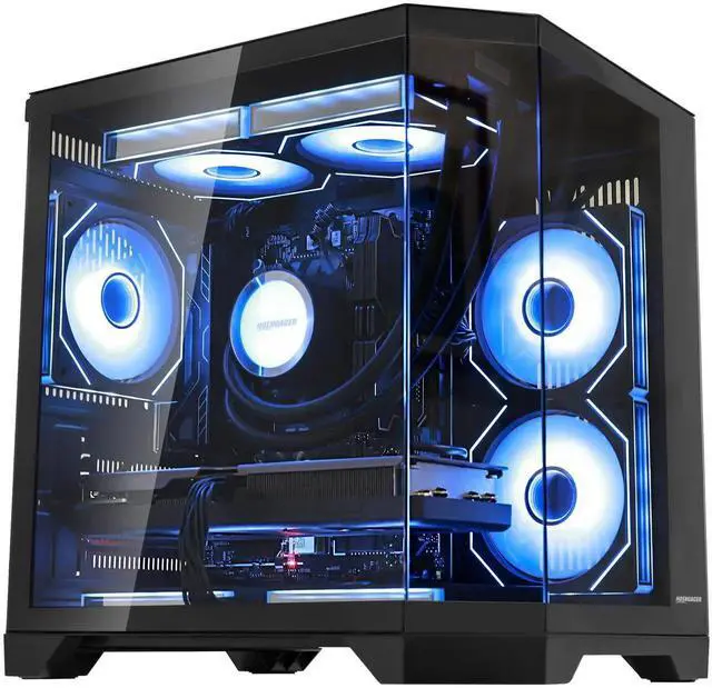 Main image of Hoengager Gaming PC AMD Ryzen 7 7700 8-Core 3.8 GHz,RX 9070 16GB GDDR6, 32GB DDR5 RAM 6000MHz,1TB PCIe +1TB SATA SSD, WIFI&Bluetooth Prebuilt PC 850W PSU,Liquid cooler, Windows 11 Pro