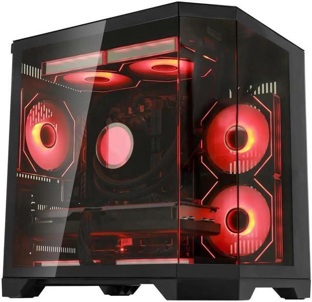 Alt view image 5 of 7 - Hoengager Gaming PC AMD Ryzen 7 7800X3D  8-Core 4.2 GHz, Radeon RX 9060 XT 8GB, 32GB DDR5 RAM 6000MHz,1TB PCIe +2TB SATA SSD, WIFI&Bluetooth Prebuilt PC Windows 11 Pro