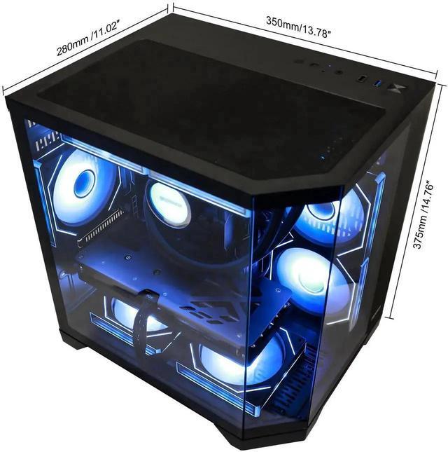 Alt view image 4 of 7 - Hoengager Gaming PC AMD Ryzen 7 7800X3D  8-Core 4.2 GHz, Radeon RX 9060 XT 8GB, 32GB DDR5 RAM 6000MHz,1TB PCIe +2TB SATA SSD, WIFI&Bluetooth Prebuilt PC Windows 11 Pro