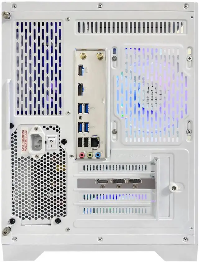Alt view image 7 of 7 - Hoengager Gaming PC AMD Ryzen 5 7600X 6-Core 4.7 GHz , Radeon RX 9060 XT 8GB, 32GB DDR5 RAM 6000MHz,1TB PCIe SSD, WIFI&Bluetooth Prebuilt PC 850W PSU,Liquid cooler, Windows 11 Pro-White