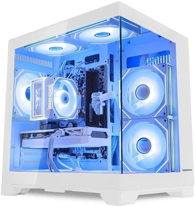 Main image of Hoengager Gaming PC Desktop Intel Core i5-13400F 2.5 GHz 10 Core, GeForce Radeon RX 9060 XT 16GB , 32GB DDR4 RAM 3200MHz,1TB PCIe SSD, Wi-Fi & Bluetooth ,Win 11 Pro  Prebuilt Tower RGB Computer-White