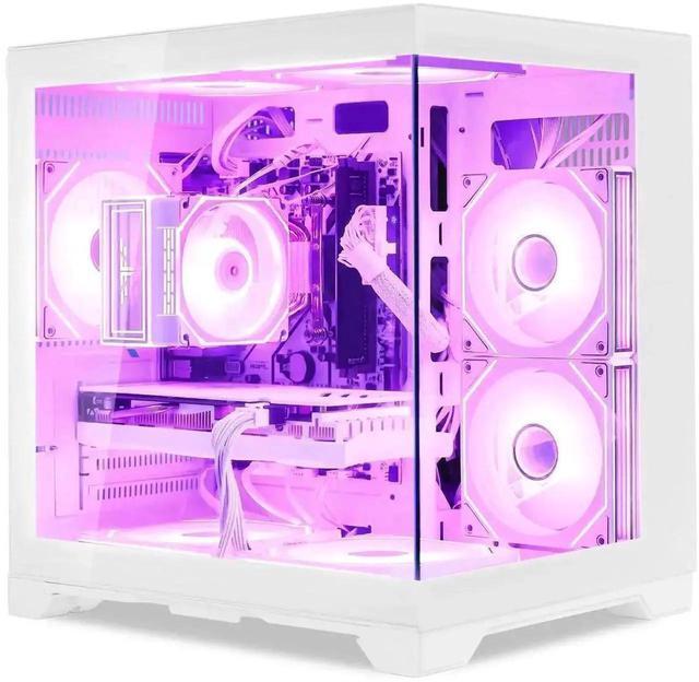 Alt view image 2 of 7 - Hoengager Gaming PC Desktop Intel Core i5-13400F 2.5 GHz 10 Core, GeForce Radeon RX 9060 XT 16GB , 32GB DDR4 RAM 3200MHz,1TB PCIe SSD, Wi-Fi & Bluetooth ,Win 11 Pro  Prebuilt Tower RGB Computer-White