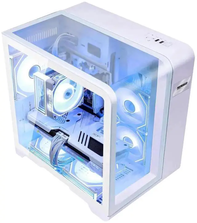 Alt view image 5 of 7 - Hoengager Astral Mini Gaming PC -AMD Ryzen 7 7700 8-Core 3.8 GHz-RTX 5060 Ti 16G -32GB DDR5 6000MHZ RAM-1TB PCIe +1TB SATA SSD -WIFI &Bluetooth -RGB Fans-Windows 11 Pro Desktop Computer-White