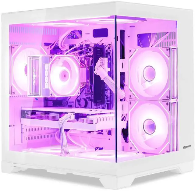 Main image of Hoengager King Gaming Desktop AMD Ryzen 5 5500  6-Core 3.6 GHz,GeForce RTX 5060 8GB, 16GB DDR4 3200MHz RAM ,1TB PCIe SSD ,RGB FAN ,WiFi &Bluetooth Windows 11 Pro Prebuilt Gaming PC-White