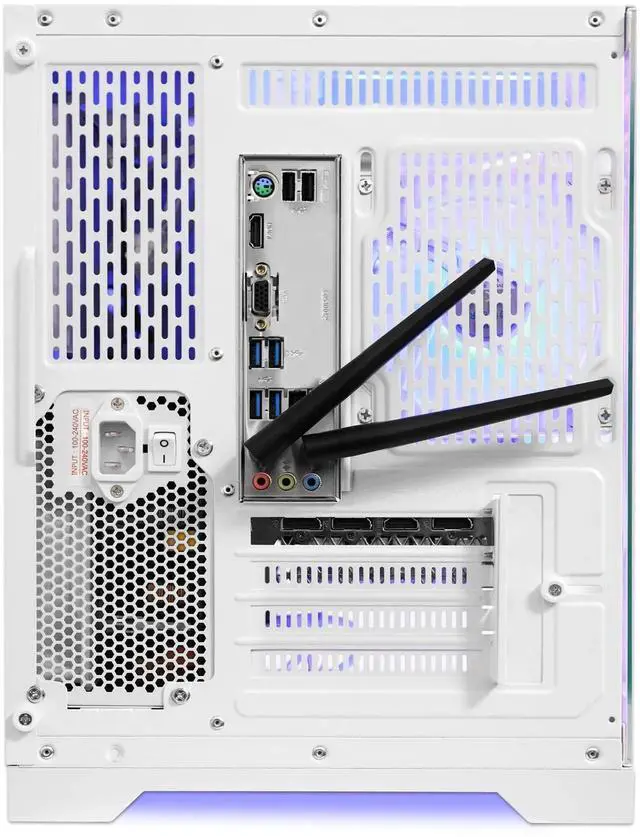 Alt view image 7 of 7 - Hoengager King Gaming Desktop AMD Ryzen 5 5500  6-Core 3.6 GHz,GeForce RTX 5060 8GB, 16GB DDR4 3200MHz RAM ,1TB PCIe SSD ,RGB FAN ,WiFi &Bluetooth Windows 11 Pro Prebuilt Gaming PC-White