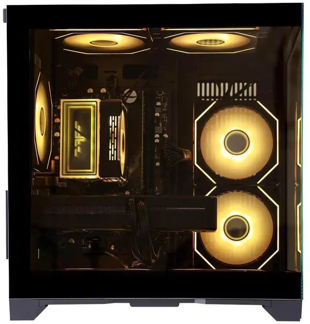Alt view image 4 of 7 - Hoengager King Gaming Desktop AMD Ryzen 5 5600GT 3.6 GHz,GeForce RTX 3060 12G, 32GB DDR4 3200MHz RAM ,1TB PCIe SSD ,RGB FAN ,WiFi &Bluetooth Windows 11 Pro Prebuilt Gaming PC