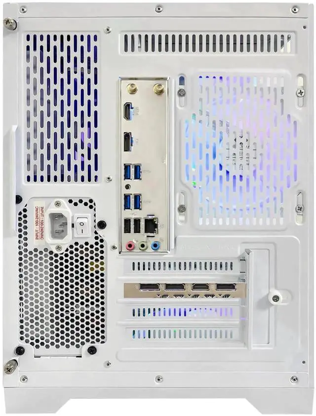 Alt view image 7 of 7 - Hoengager Gaming PC AMD Ryzen 5 9600X  6-Core 3.9GHz, Radeon RX 9060 XT 8GB, 32GB DDR5 RAM 6000MHz,1TB PCIe SSD, WIFI&Bluetooth Prebuilt PC 850W PSU,Liquid cooler, Windows 11 Pro-White