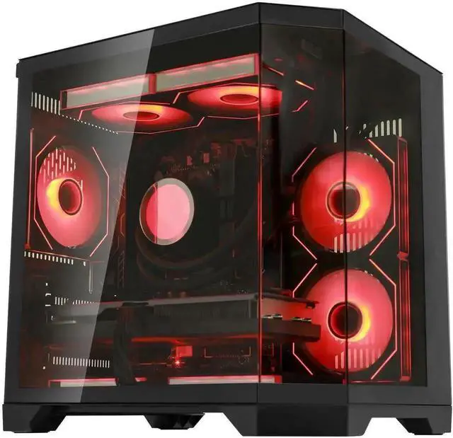 Alt view image 4 of 6 - HoengagerGaming PC - AMD Ryzen 5 9600X  6-Core 3.9GHz, Intel Arc B580 12GB, 32GB DDR5 RAM, 1TB PCIe SSD, WiFi + BT, 850W PSU,Liquid cooler, Windows 11 Pro -RGB Prebuilt Desktop