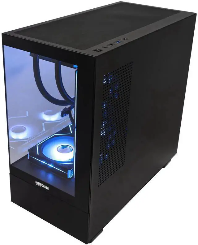 Alt view image 5 of 7 - Hoengager Gaming PC Intel Core i7-13700K 2.5 GHz, NVIDIA RTX 4070 SUPER 12G ,32GB DDR5 RAM 6000MHz,1TB PCIe +1TB SATA SSD, WiFi & BT ,HDMI ,850W PSU, Windows 11 Pro 64-bit Desktop-Black