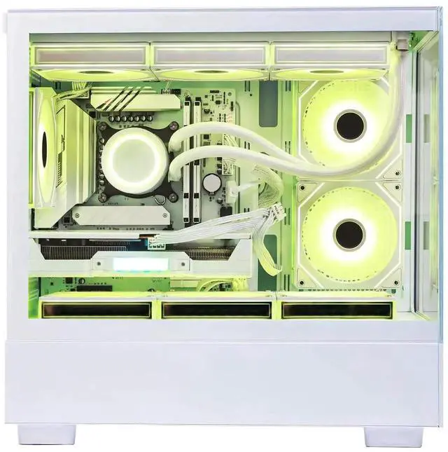 Alt view image 2 of 6 - Hoengager Gaming PC Intel Core i7-12700KF 12-Core (8P+4E) 3.6 GHz,RTX 5060 Ti 16GB, 32GB DDR5 RAM 6000MHz,1TB PCIe +4TB SATA SSD, WiFi & BT ,850W PSU, Liquid cooler, Windows 11 Pro Desktop-White