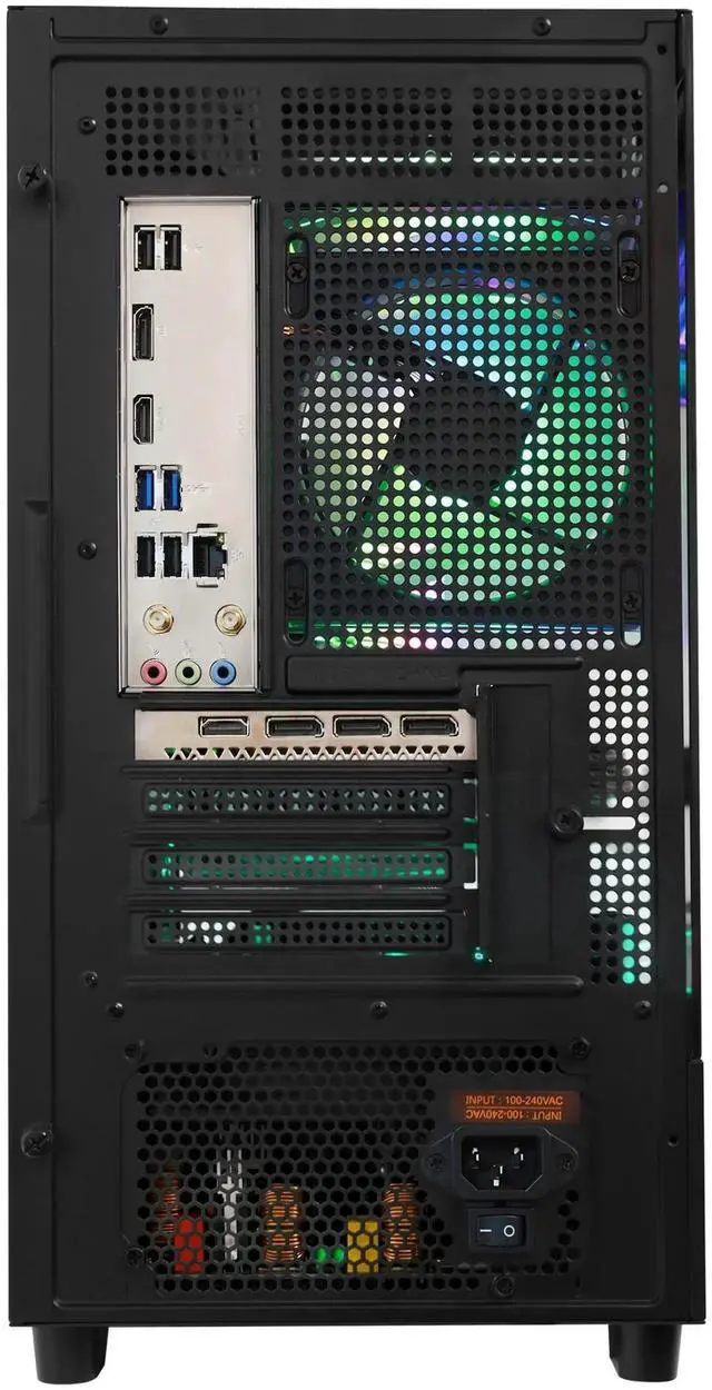 Alt view image 7 of 7 - HoengagerGaming PC - AMD Ryzen 7 5700X 3.4 GHz, Intel Arc B580 12GB, 32GB DDR4 RAM, 1TB PCIe SSD, WiFi + BT, Windows 11 Pro -RGB Prebuilt Desktop