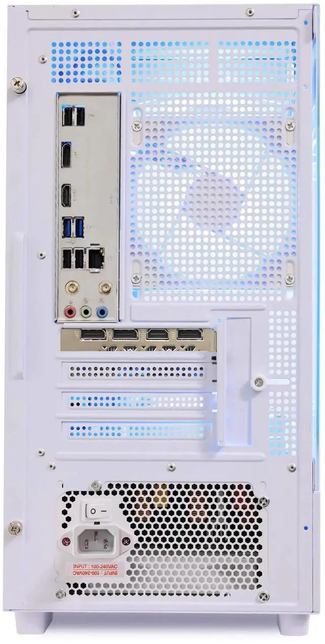 Alt view image 7 of 7 - Hoengager RTX 5060 Ti 16GB Gaming PC Desktop - AMD Ryzen 7 5700X 3.4 GHz, 16GB DDR4 RAM, 1TB PCIe SSD, WiFi + BT, Windows 11 Pro -RGB Prebuilt Computer-White