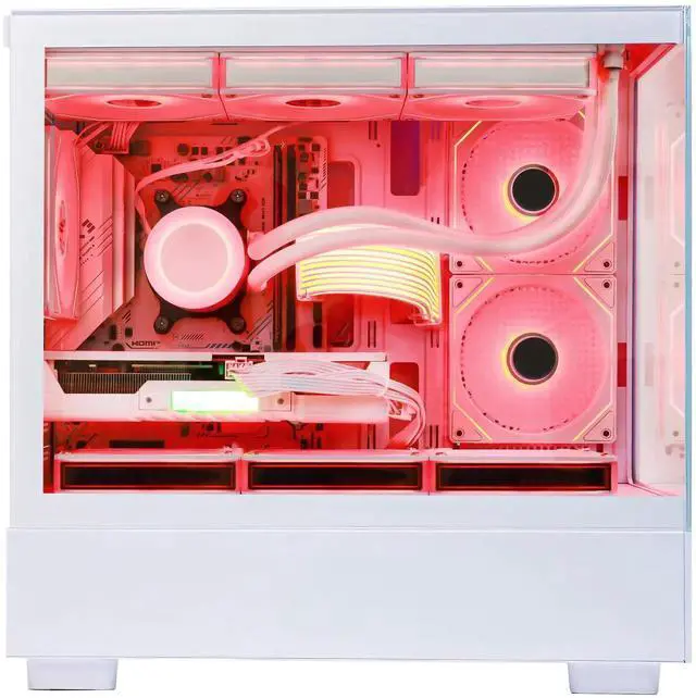 Alt view image 2 of 7 - Hoengager Gaming PC - AMD Ryzen 7 5700X 3.4 GHz, Intel Arc B580 12GB, 32GB DDR4 RAM, 1TB PCIe +2TB SATA SSD, WiFi + BT, Keyboard, Windows 11 Pro -RGB Prebuilt Desktop