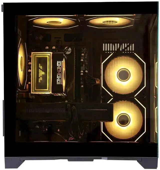 Alt view image 4 of 6 - Hoengager Gaming Desktop Intel Core i5-14400F 10-Core (6P+4E), AMD Radeon RX 9060 XT 16GB , 32GB DDR4 RAM 3200MHz,1TB PCIe +1TB SATA SSD, Wi-Fi & Bluetooth ,Win 11 Pro  Prebuilt RGB Computer-Black