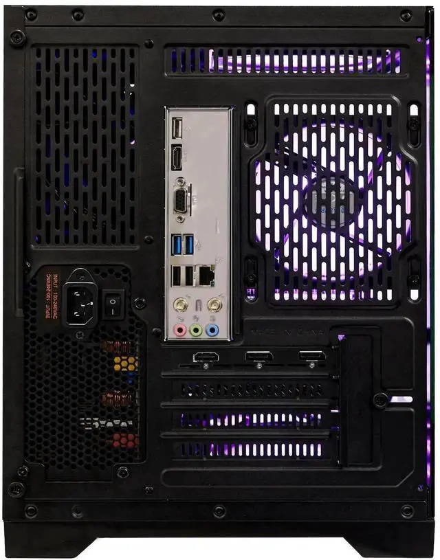 Alt view image 6 of 6 - Hoengager Gaming Desktop Intel Core i5-14400F 10-Core (6P+4E), AMD Radeon RX 9060 XT 16GB , 32GB DDR4 RAM 3200MHz,1TB PCIe +1TB SATA SSD, Wi-Fi & Bluetooth ,Win 11 Pro  Prebuilt RGB Computer-Black