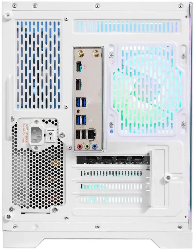Alt view image 7 of 7 - Hoengager Desktop AMD Ryzen 5 9600X 6-Core 3.9 GHz - GeForce RTX 5060 8GB-32GB DDR5 6000MHz RAM- 1TB PCIe SSD -Liquid Cooler-WIFI &Bluettooth -Windows 11Pro Prebuilt PC Computer-White