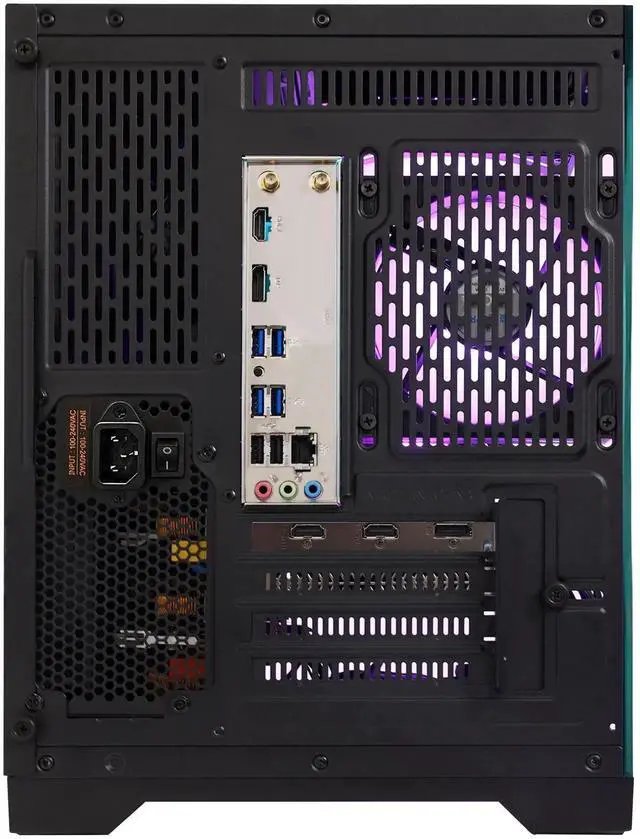 Alt view image 7 of 7 - Hoengager Desktop AMD Ryzen 5 9600X 6-Core 3.9 GHz - Radeon RX 9060 XT 16GB-32GB DDR5 6000MHz RAM- 1TB PCIe SSD -Liquid Cooler-WIFI &Bluettooth -Windows 11Pro Prebuilt PC Computer-Black