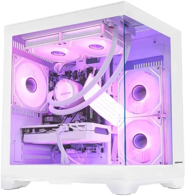 Alt view image 4 of 7 - HoengagerGaming PC - AMD Ryzen 7 5700X 3.4 GHz, Intel Arc B580 12GB, 32GB DDR4 RAM, 1TB PCIe SSD, WiFi + BT, Windows 11 Pro -RGB Prebuilt Desktop