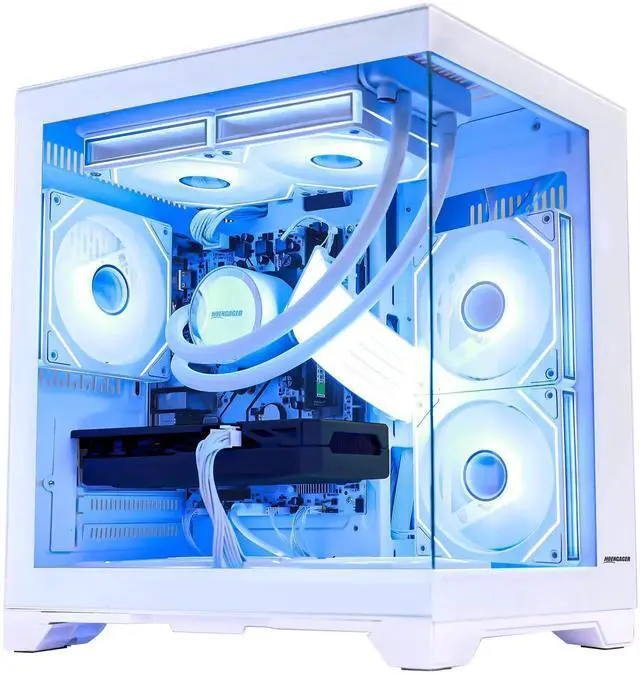 Main image of H.E. Gaming PC -AMD Ryzen 7 5700X 3.4 GHz- RX 6500XT 4GB-16GB DDR4 RAM-1TB M.2 SSD-240 Liquid Cooler -WIFI &Bluetooth -RGB Fans-Windows 11 Pro Desktop Computer-White