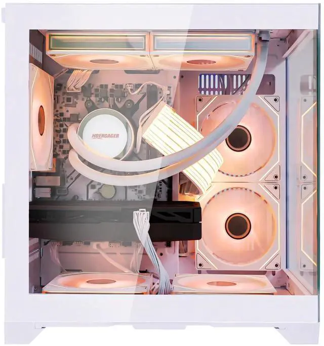 Alt view image 2 of 7 - H.E. Gaming PC -AMD Ryzen 7 5700X 3.4 GHz- RX 6500XT 4GB-16GB DDR4 RAM-1TB M.2 SSD-240 Liquid Cooler -WIFI &Bluetooth -RGB Fans-Windows 11 Pro Desktop Computer-White