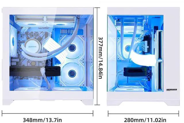 Alt view image 6 of 7 - H.E. Gaming PC -AMD Ryzen 7 5700X 3.4 GHz- RX 6500XT 4GB-16GB DDR4 RAM-1TB M.2 SSD-240 Liquid Cooler -WIFI &Bluetooth -RGB Fans-Windows 11 Pro Desktop Computer-White