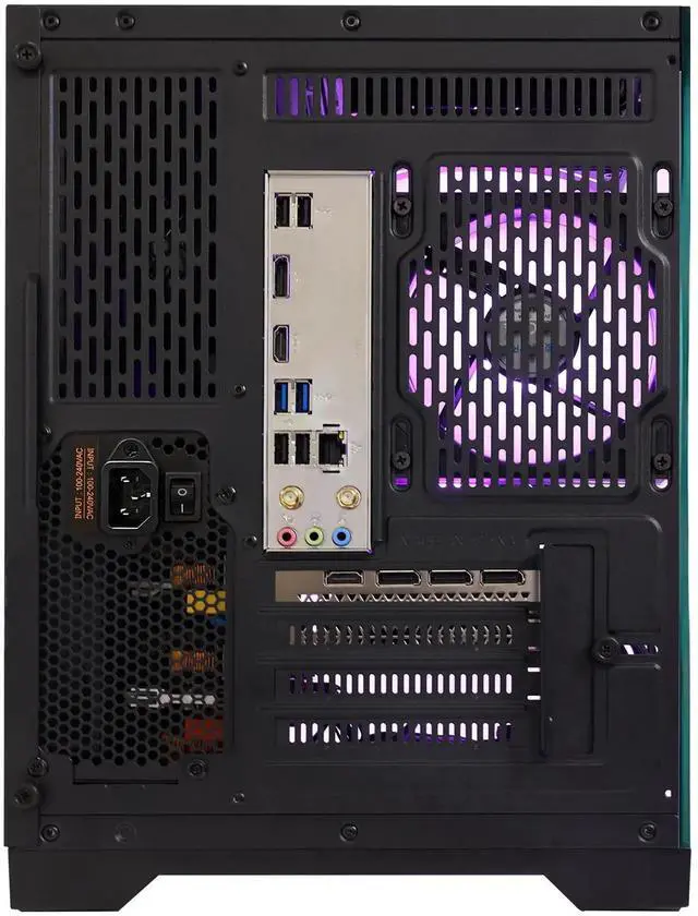 Alt view image 7 of 7 - Hoengager RTX 5070 12GB Gaming PC Desktop - AMD Ryzen 7 5700X 3.4 GHz, 16GB DDR4 RAM, 1TB PCIe SSD, WiFi + BT, Windows 11 Pro -RGB Prebuilt Computer