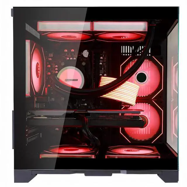 Alt view image 4 of 7 - Hoengager RTX 5070 12GB Gaming PC Desktop - AMD Ryzen 7 5700X 3.4 GHz, 16GB DDR4 RAM, 1TB PCIe SSD, WiFi + BT, Windows 11 Pro -RGB Prebuilt Computer