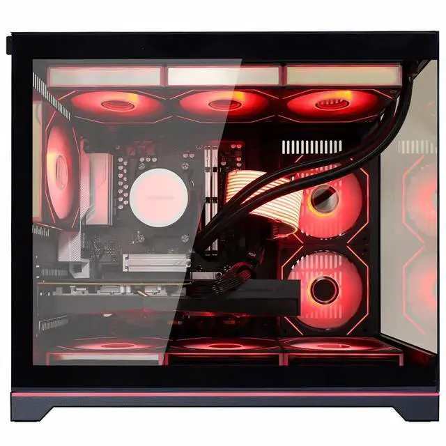 Alt view image 2 of 7 - Hoengager Gaming PC -AMD Ryzen 7 9800X3D 8-Core 5.2 GHz-RTX 5070 12GB -32GB DDR5 RAM-1TB PCIe SSD-360 Liquid Cooler -WIFI &Bluetooth-850W PSU -ARGB Fans-Windows 11 Pro prebuilt Gaming Desktop PC-Black